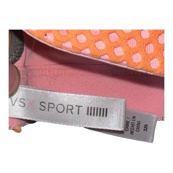 0343. Victoria's Secret‎ Sports Bra 32D Orange High Support Strappy Back - Picture 5 of 7